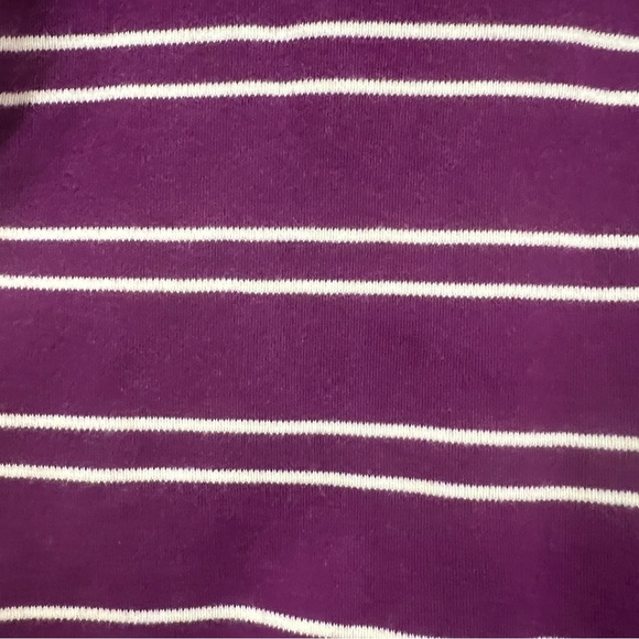 Isaac Mizrahi Live! Women's Top Purple & Cream Stripes Medium - Picture 6 of 7